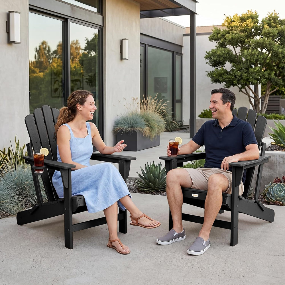 Oversized Folding Adirondack Chair, HDPE Fire Pit Chair Holds 400 LBS