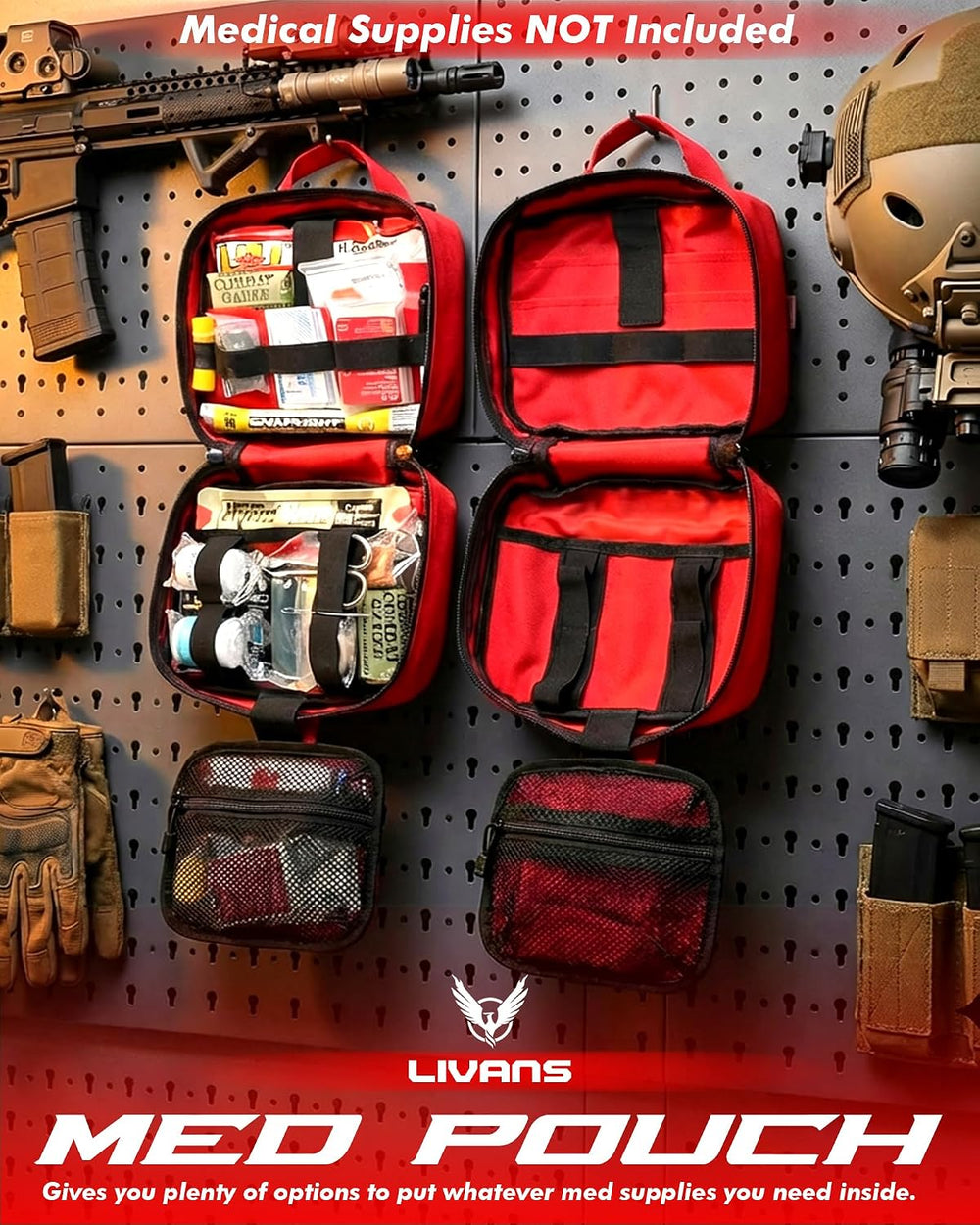 LIVANS Medical Bag, First Aid Bag Empty for Emergency & Trauma Kits