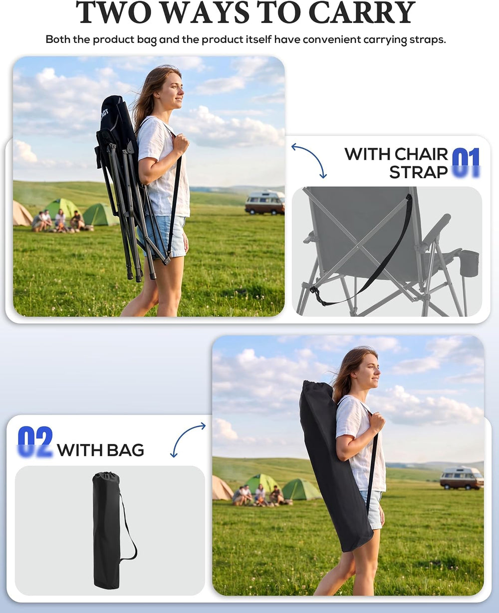 Oversized High Back Folding Camping Chair, 400LBS