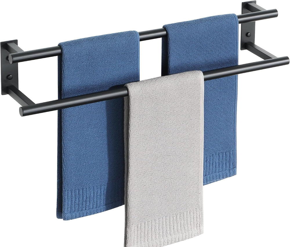 Alise Double Towel Bars,24 Inch Towel Racks for Bathroom,Matte Black