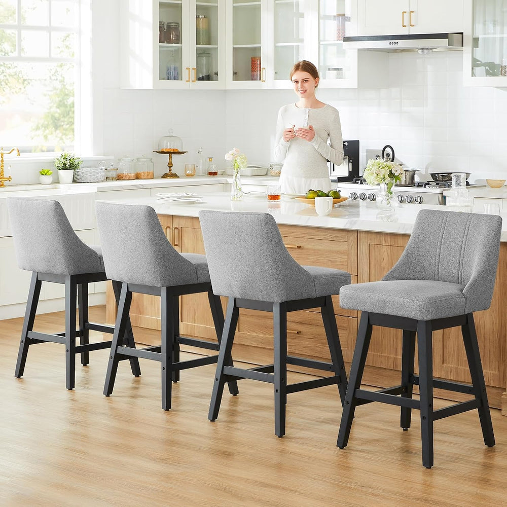 kinmars Kitchen Island Swivel Bar Stools Set of 2, 27", Dark Gray
