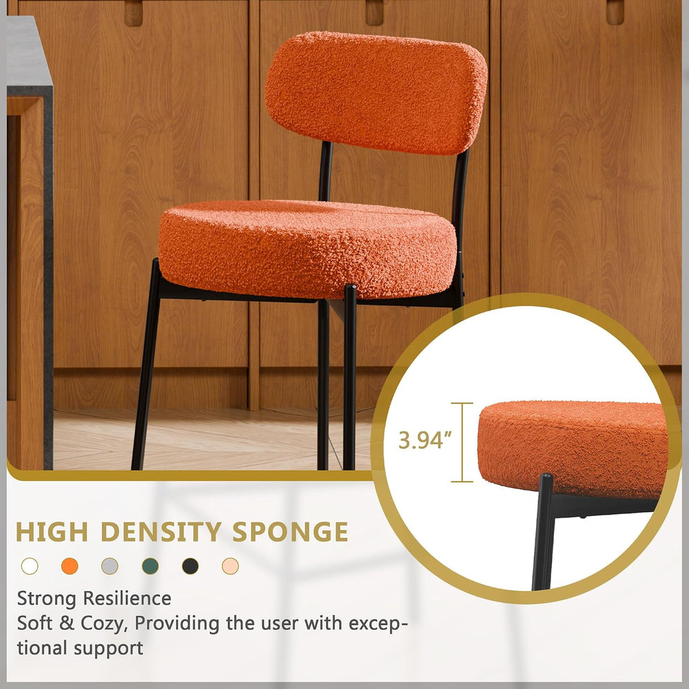 DYHOME Bar Stools Set of 2, 24 Inch Boucle Upholstered Counter Stools