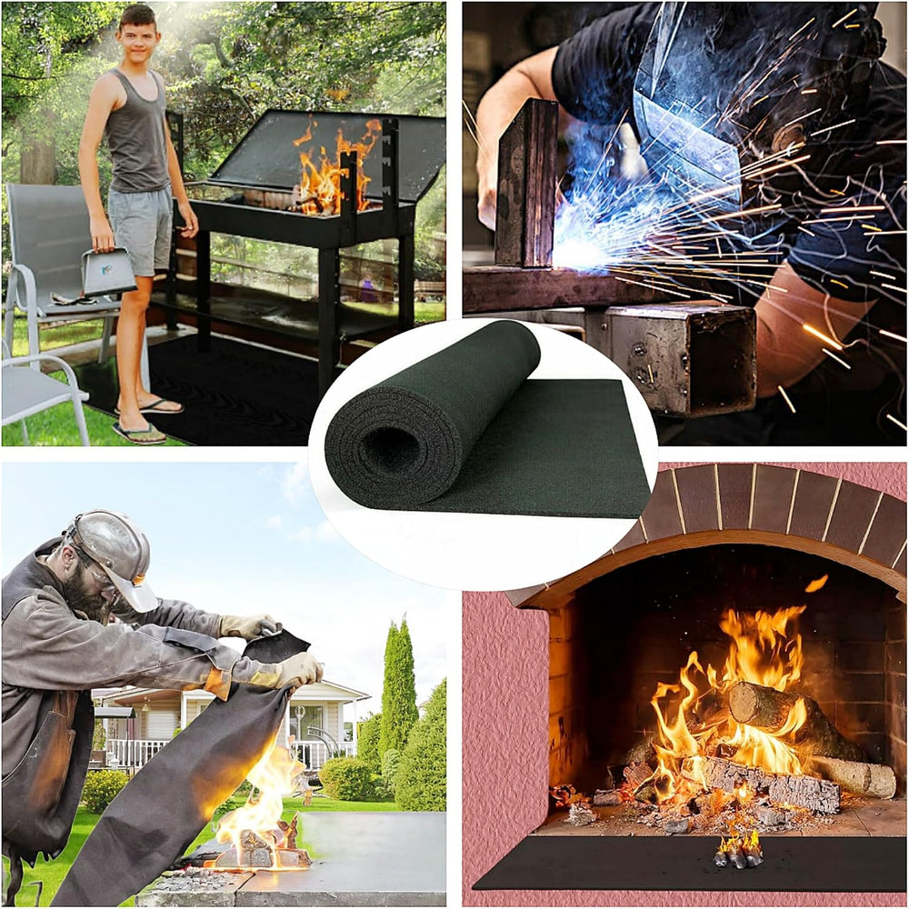 39 x 48 x 1/5 inches Carbon Fiber Welding Blanket Fireproof, Heat Resistant F...