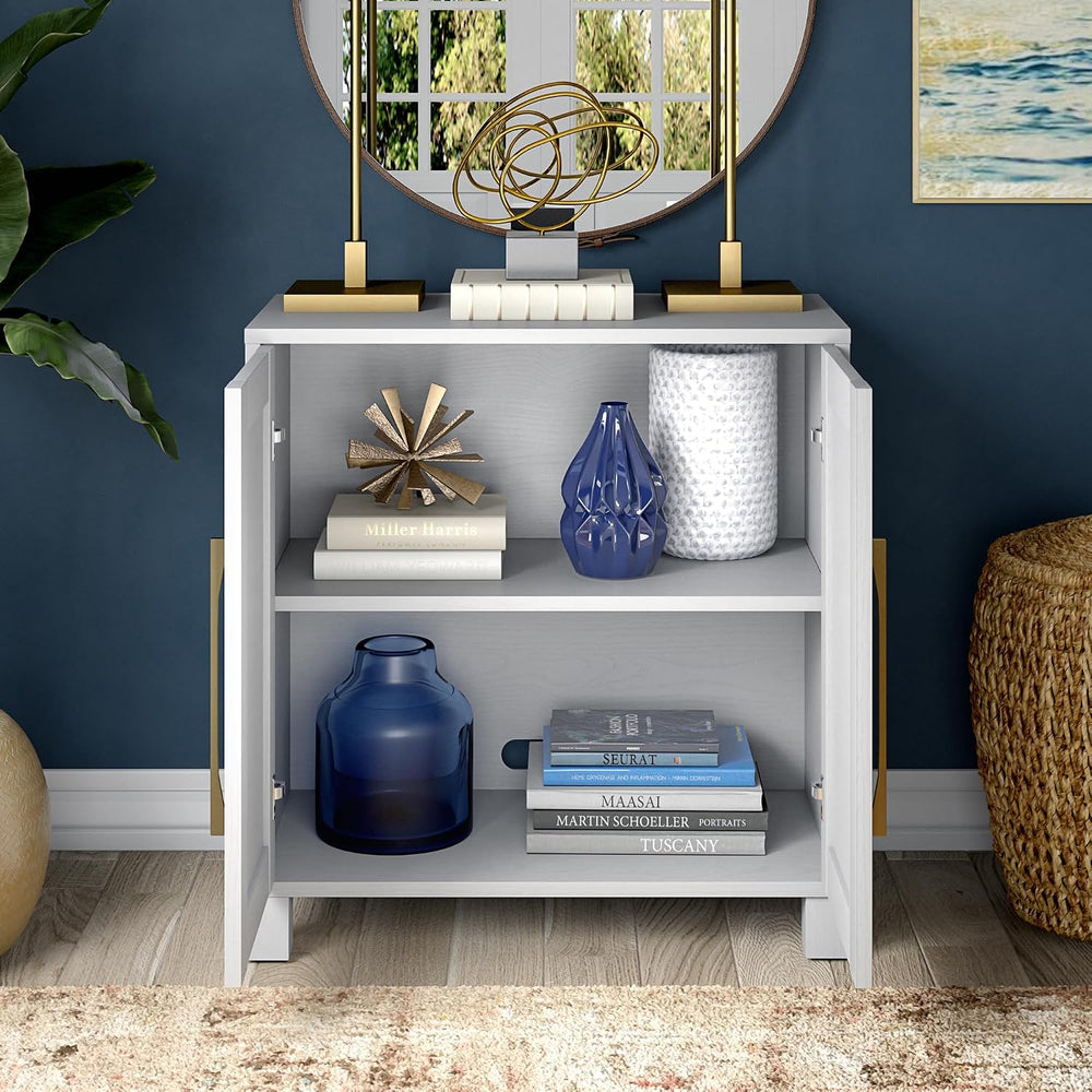 Henn&Hart 28" Accent Cabinet, Sideboard Buffet, Cloud White
