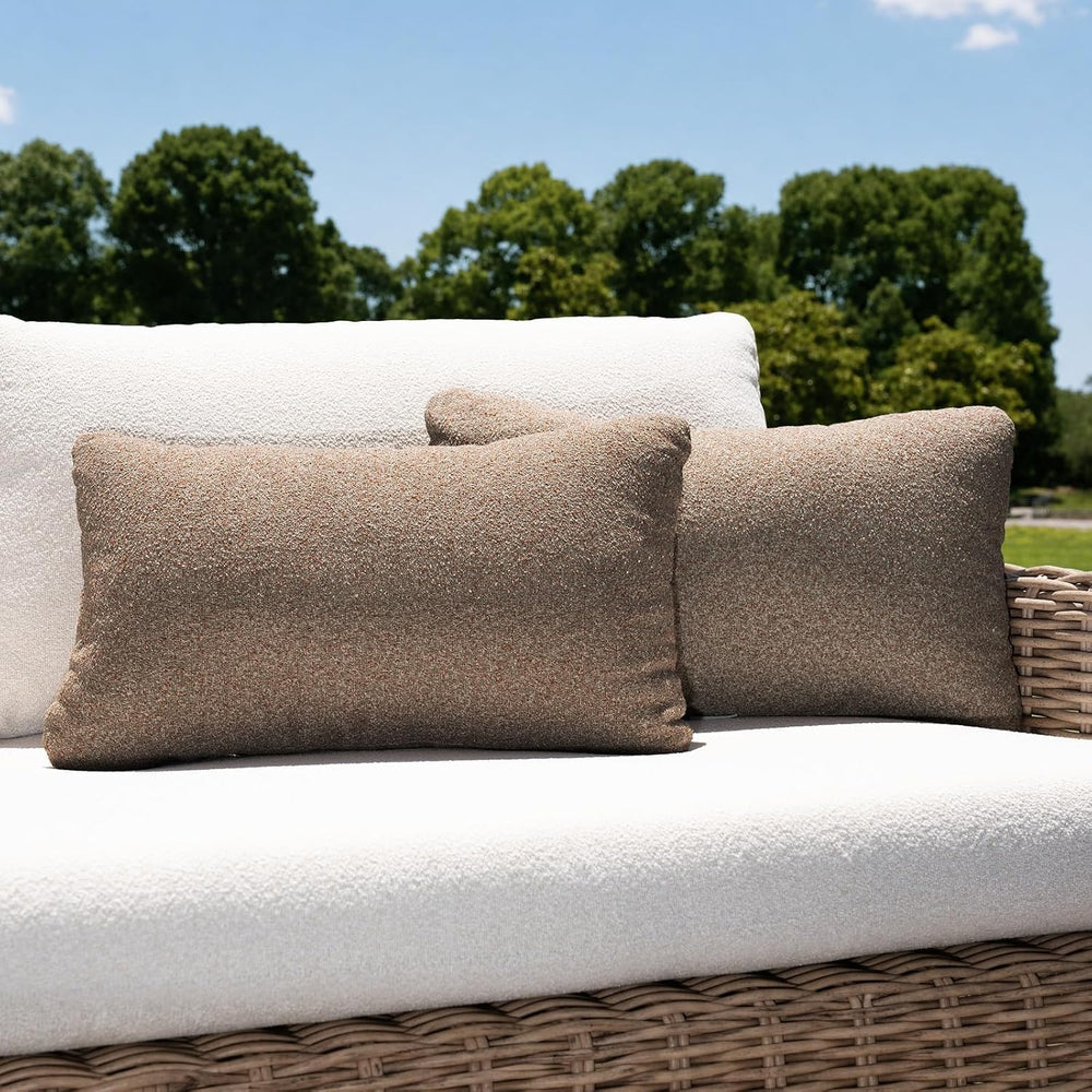 Outdoor Lumbar Pillow Set of 2 with Inserts, Outdoor Throw Pillow Water Resis...