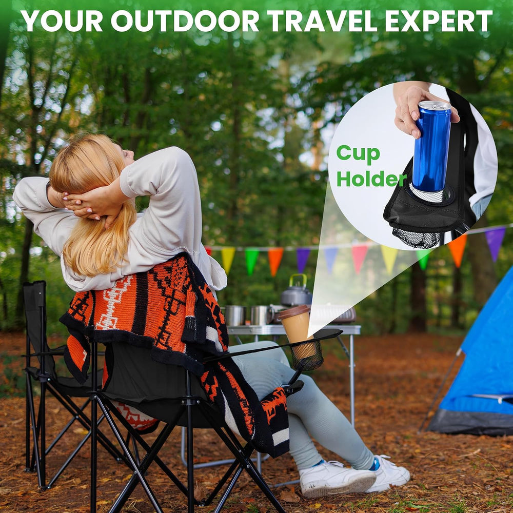 2 Pack Portable Camping Chairs Folding Lawn Chair Outdoor Lightweight Beach C...