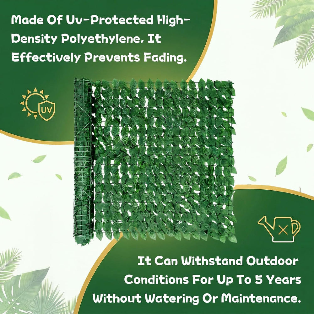 4PCS Artificial Ivy Fence Privacy Screen,40 x 120 Inch UV-Anti Artificial Fak...
