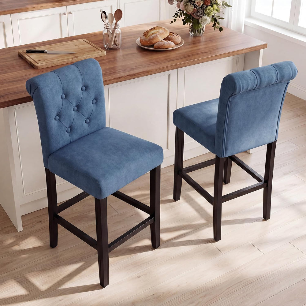 LSSBOUGHT 24 Inches Upholstered Counter Stools, Bar Stools Set of 2, Fabric C...