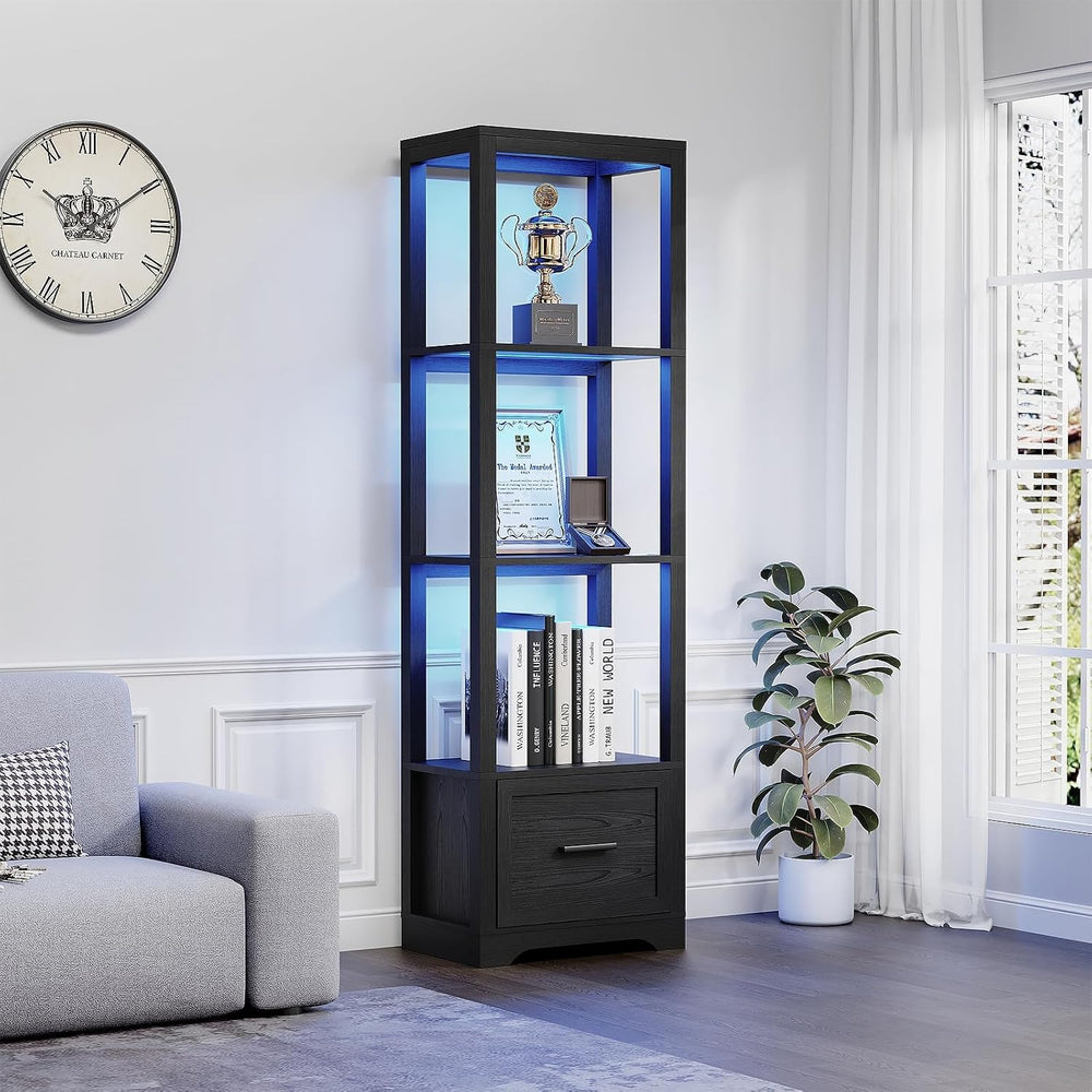 BROTTAR Display Shelf with 3 Color Light, Black