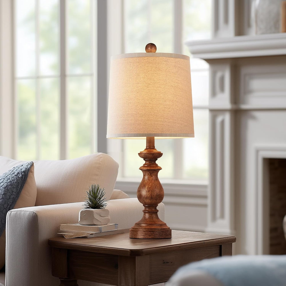 PARTPHONER Traditional Table Lamp Set of 2, Rustic Farmhouse Table Lamps for ...