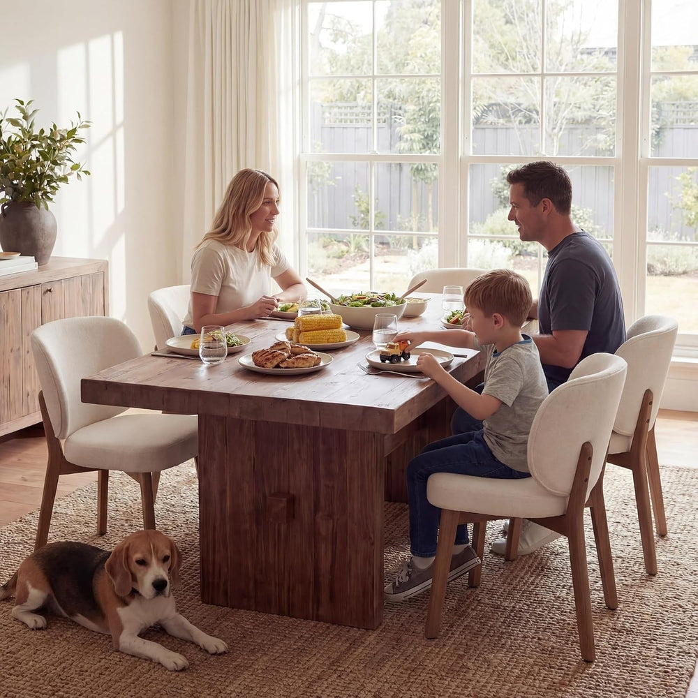 YOUNIKE Single Dining Chair Modern Kitchen Dining Room Chair Beige