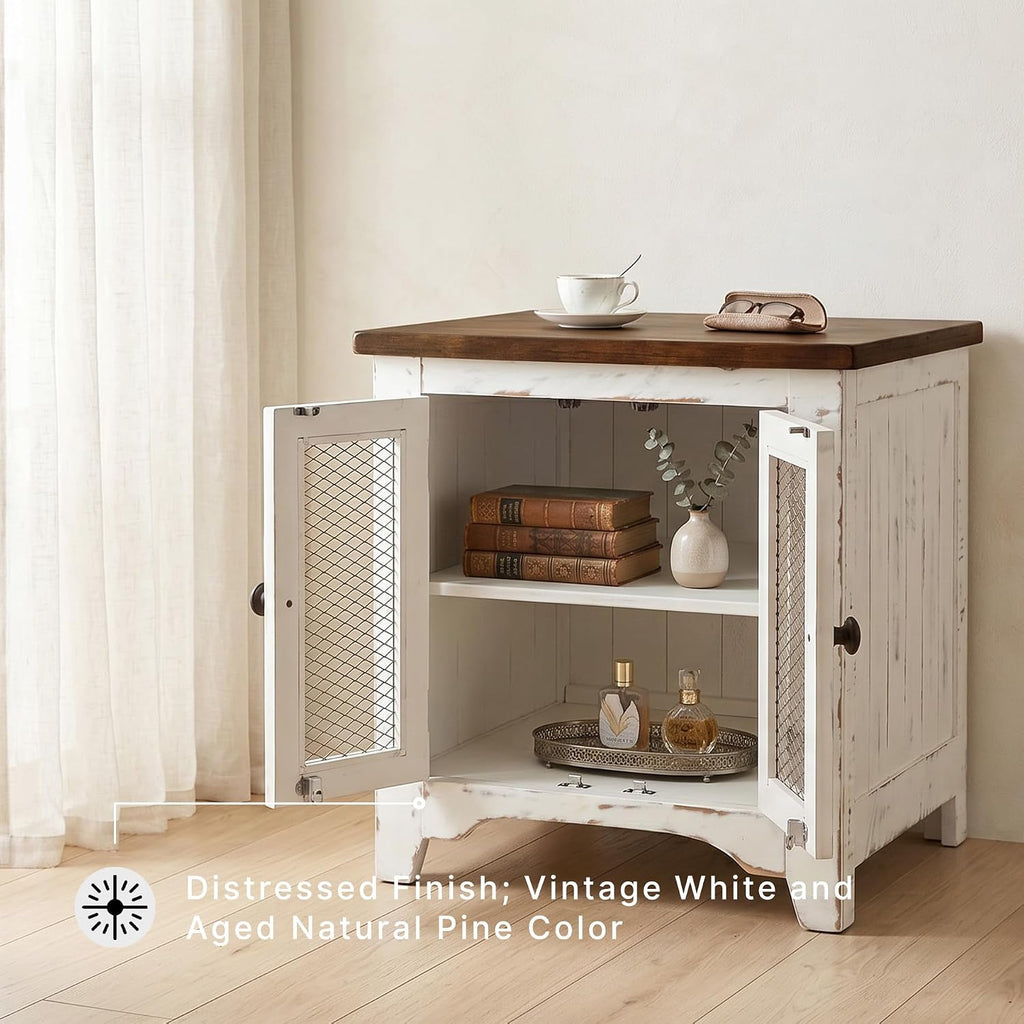 Signature Design by Ashley Wystfield End Table with Storage, White/Brown