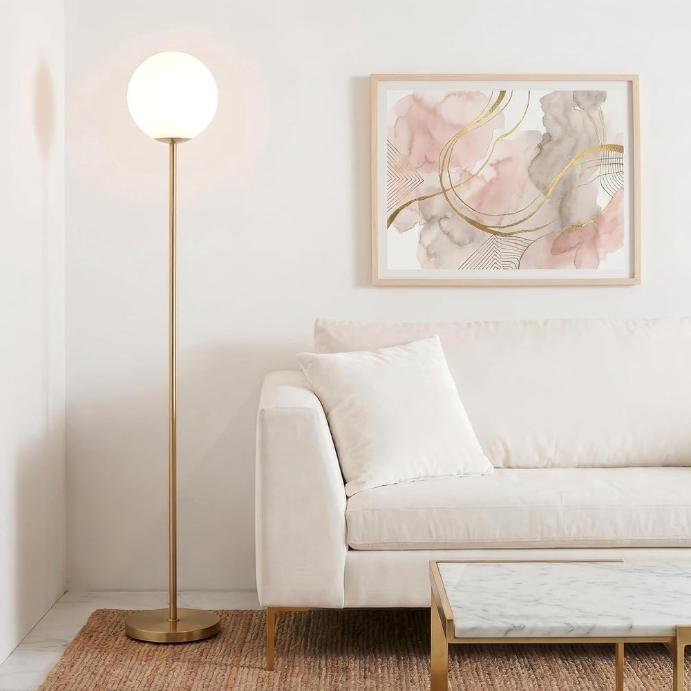 Brightech Luna LED Floor lamp, Modern Lamp for Living Rooms & Offices, Gr...