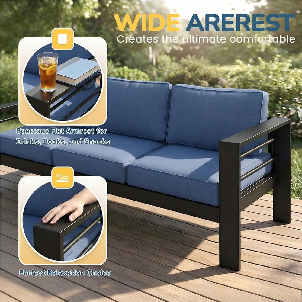 Wisteria Lane Aluminum Patio Furniture Set for All Weather, Oversized Metal O...