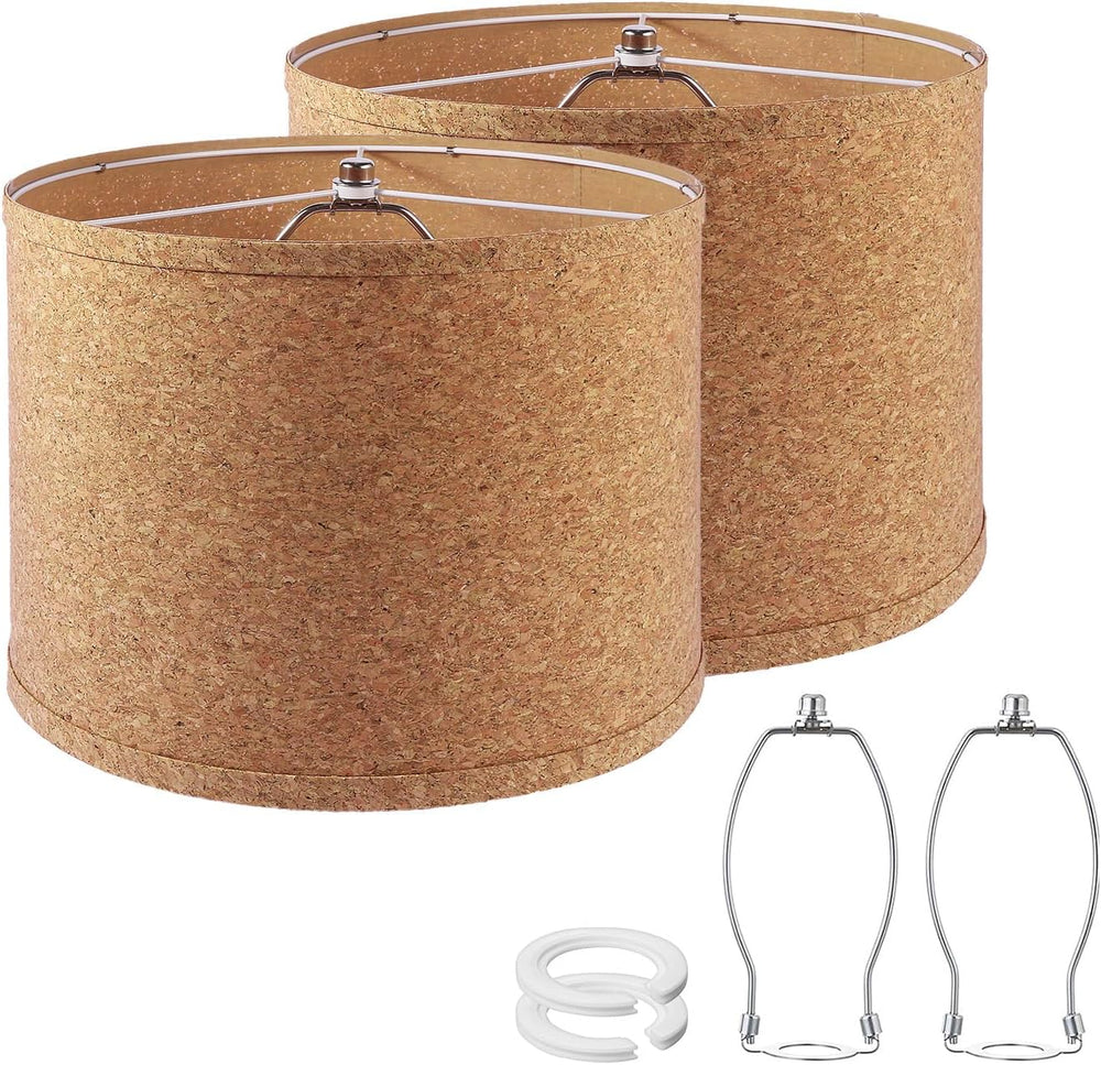 13x10 Inch Drum Lamp Shades set of 2, Replacement Shades with Harp & Fini...