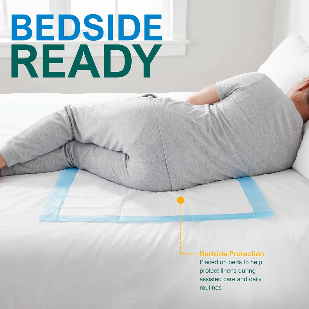 MED PRIDE Disposable Underpads 17x24 in,Super Absorbent,Incontinence,300 Ct