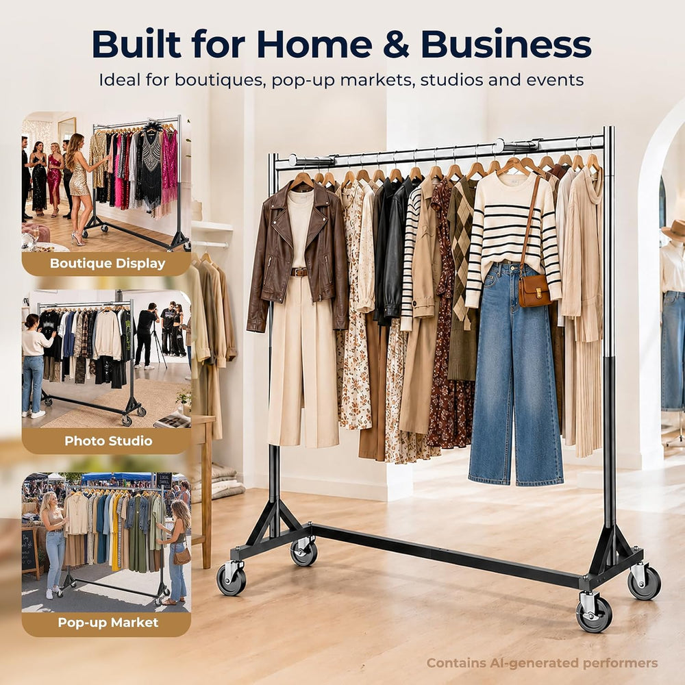 HOKEEPER Z Rack for Clothes Heavy Duty Hold 500 LBS with Display Arms