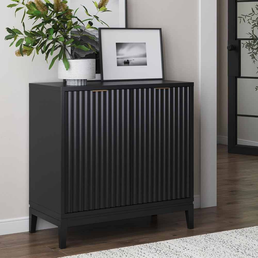 Nathan James Jasper Modern Sideboard, Kitchen Storage Cabinet with Fluted Doo...