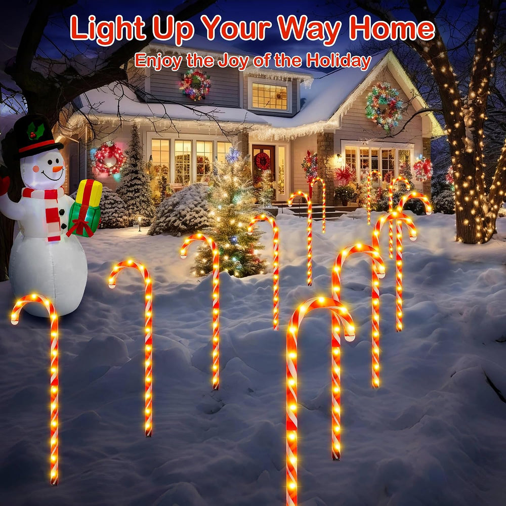 COOLWUFAN 40" Candy Cane Lights for Outdoor Christmas Decorations, Set o...