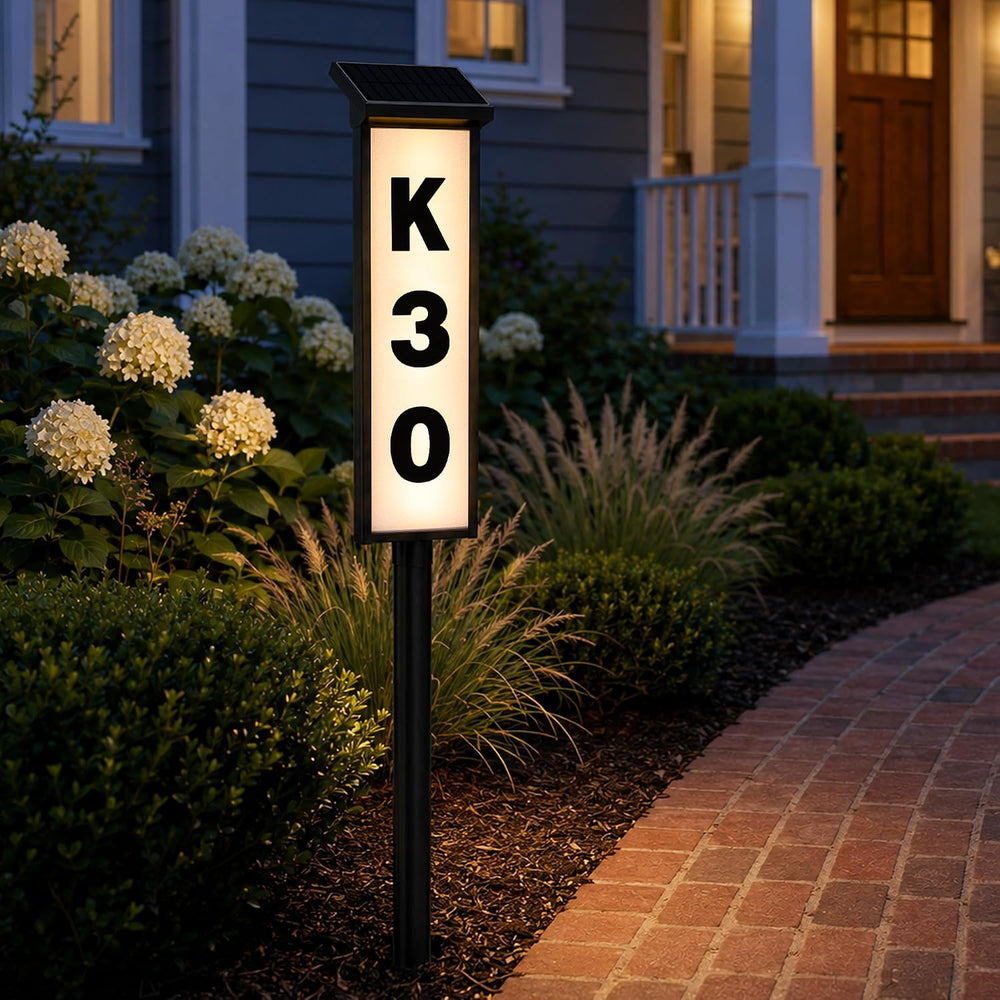ODEETRONIC Solar Address Sign for Outside, 3 Colors LED House Number Light