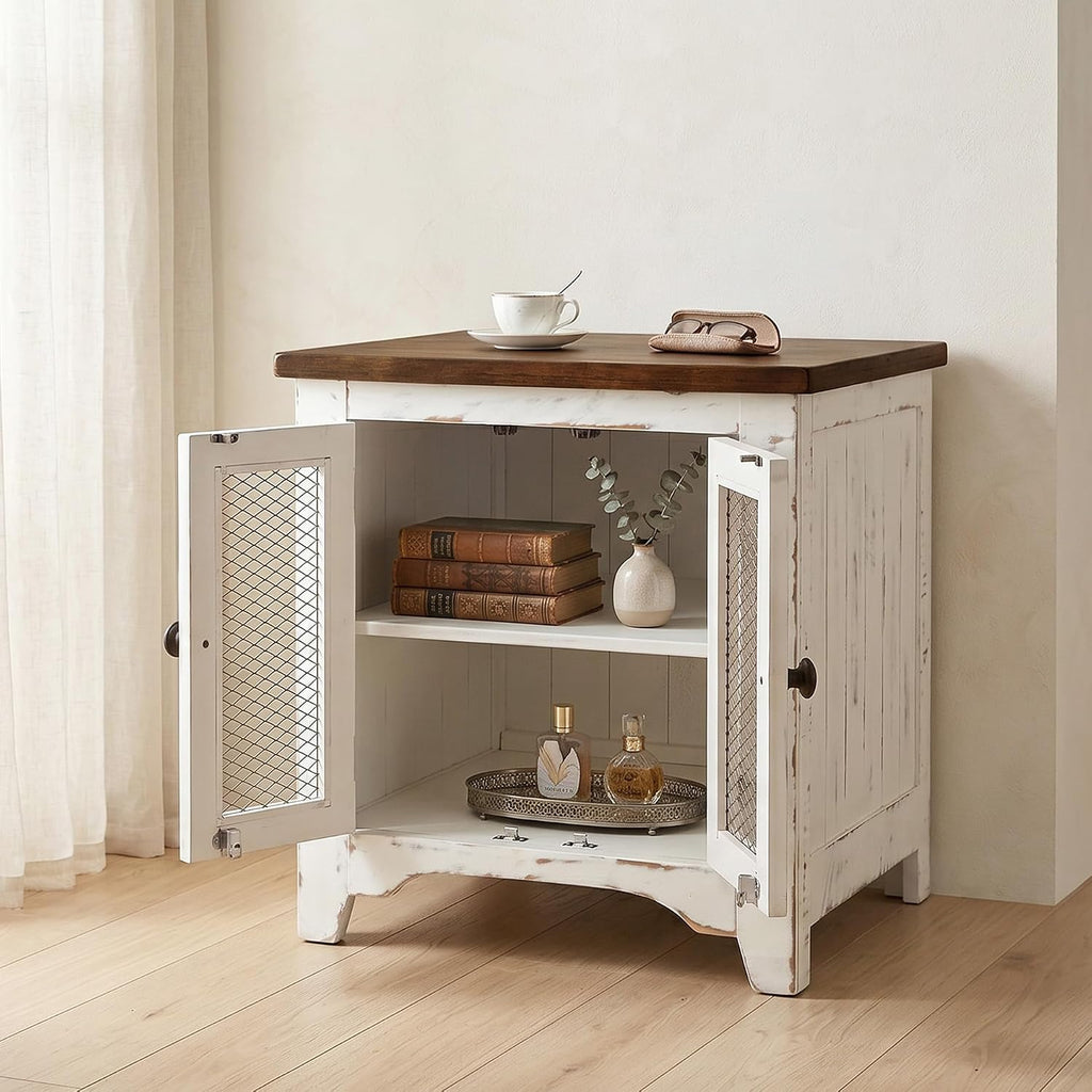 Signature Design by Ashley Wystfield End Table with Storage, White/Brown