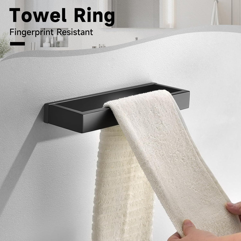 Black Towel Bar Set, 5-Pieces Bathroom Hardware Set,23.6 Inch Towel Rack Set ...