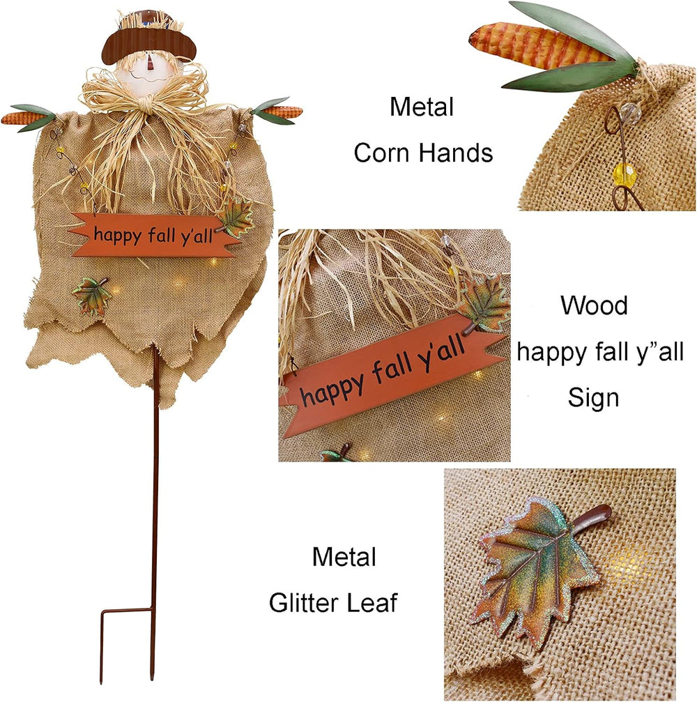 Metal Garden Stake Hanging Scarecrow Fall Decor Decorative Autumn Yard Sign