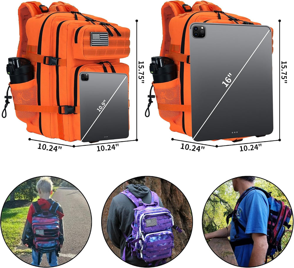 Military Tactical Backpack 45L/25L 3 Day Assault Pack Molle Daypack Hiking Ba...