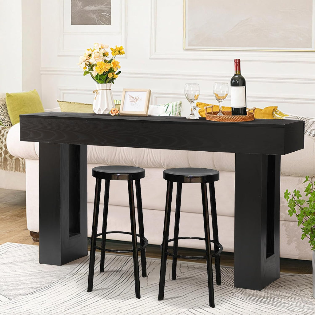 Depeht 63" Long Entryway Console Table, Wooden Sofa Behind Couch Table