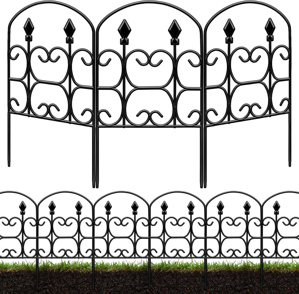 24in(H) x 10.83ft(L) Decorative Garden Fence - Tall Garden Fence Animal Barri...