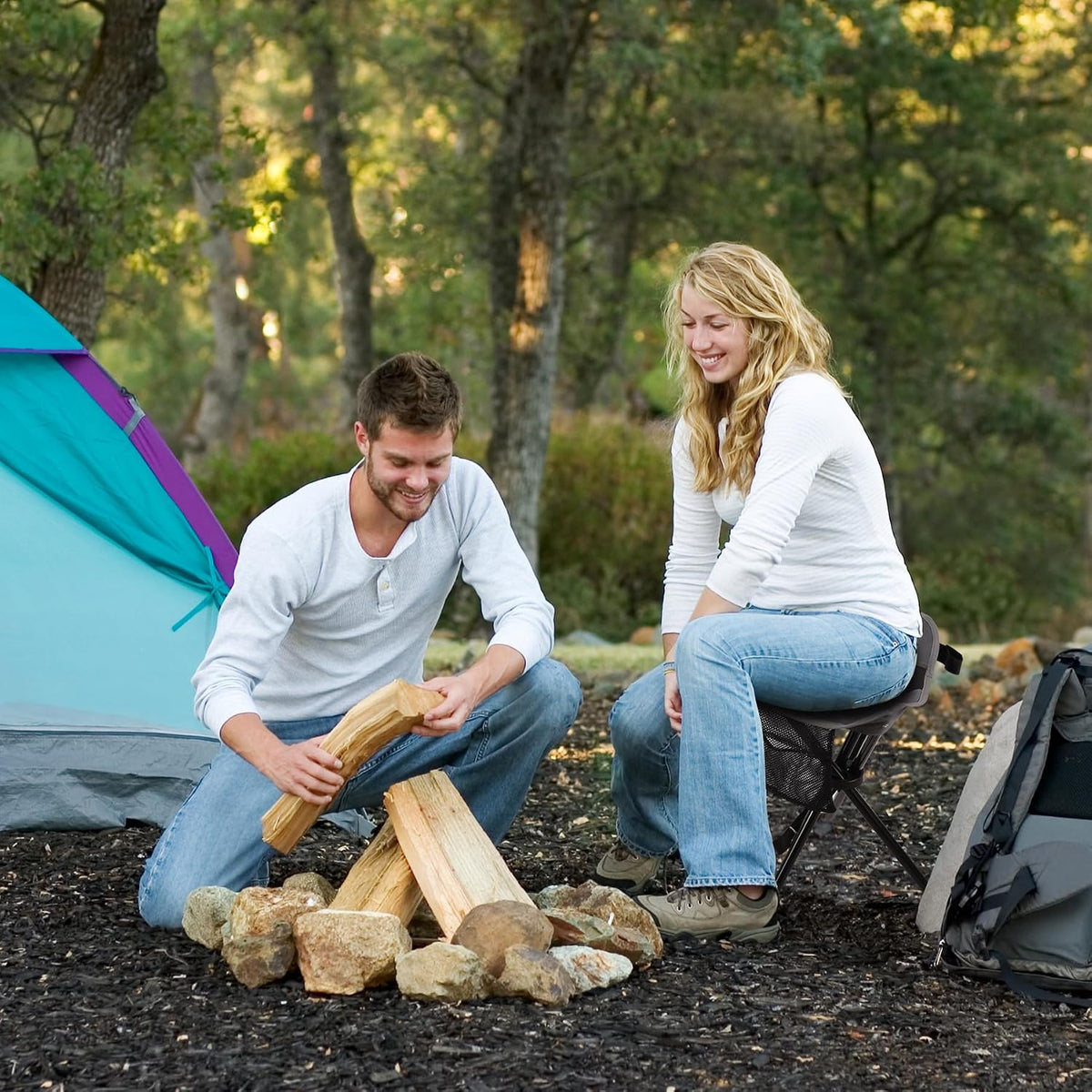 REDCAMP 2 Pack Folding Tripod Stools for Adults
