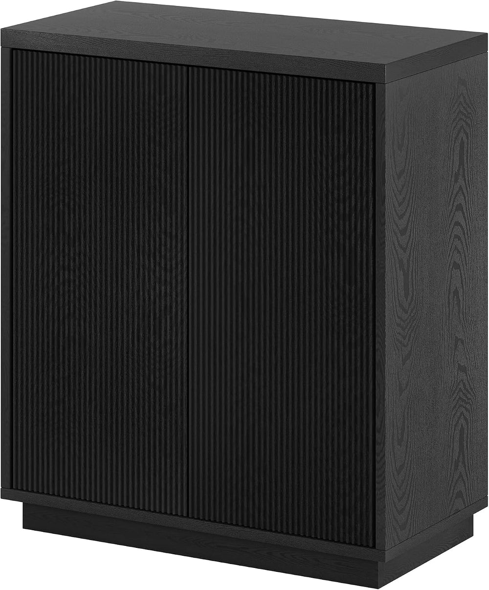 Henn&Hart 28" Fluted Accent Cabinet, Sideboard Buffet, Natural Black