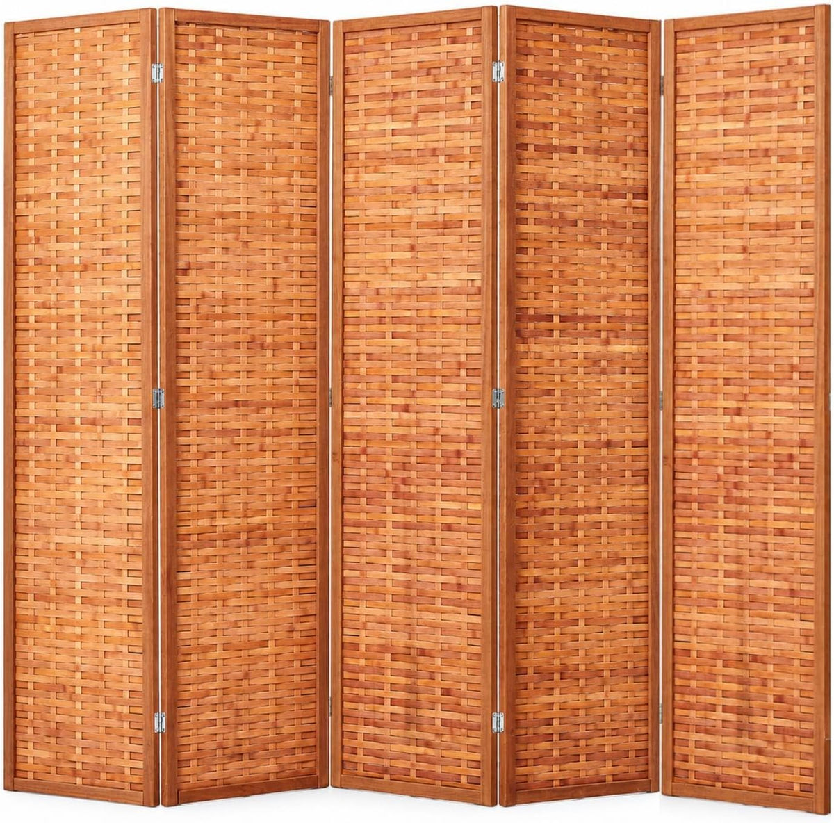 JOSTYLE Bamboo Room Divider, 5-Panel Folding Privacy Screen, 6ft Tall