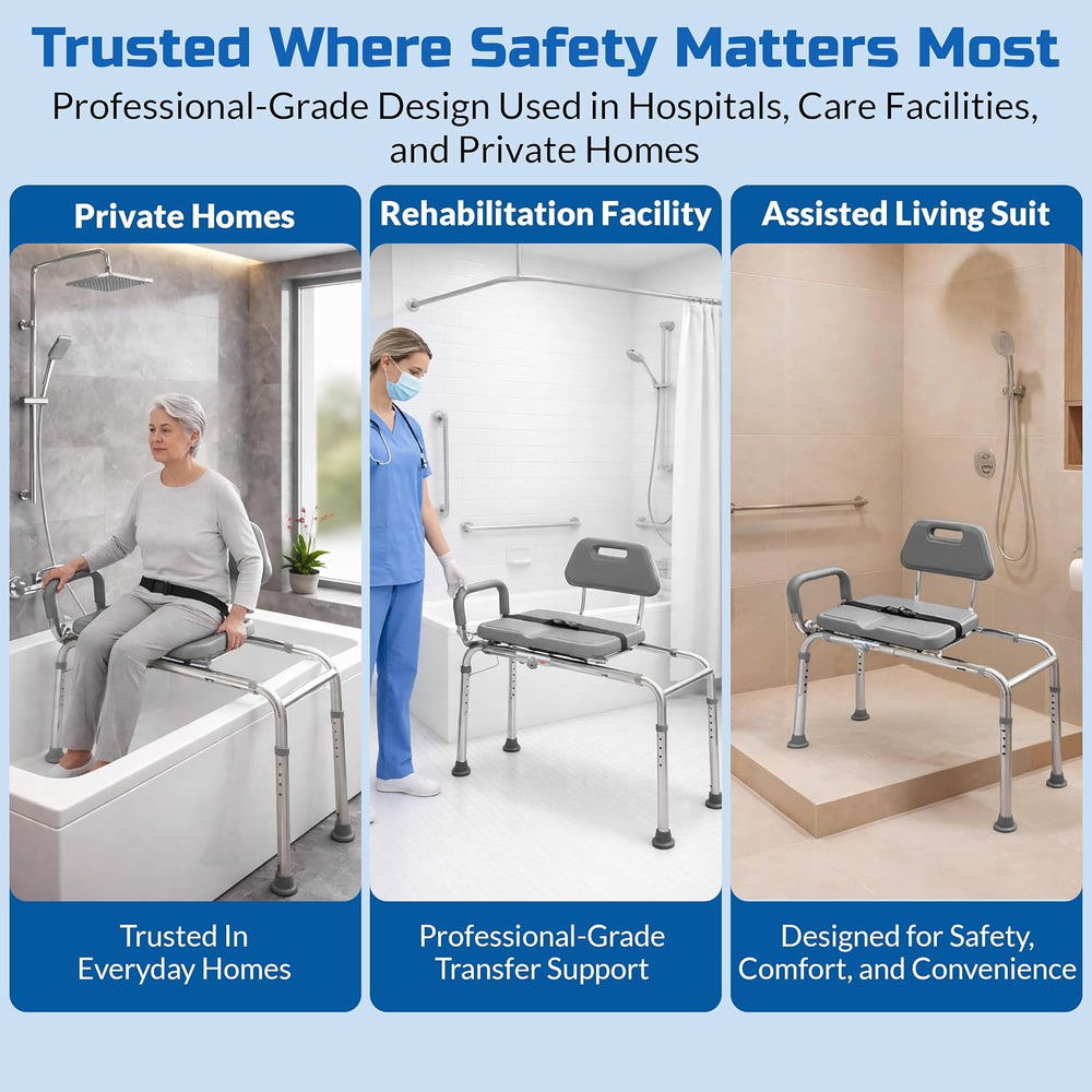 Platinum Health Gateway Premium Sliding Shower Chair Bath Transfer Bench with...