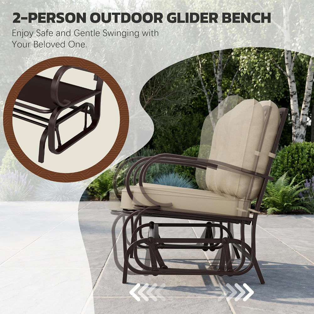 Incbruce Outdoor Glider Rocking Chair Patio Glider Bench for 2 Person, Porch ...