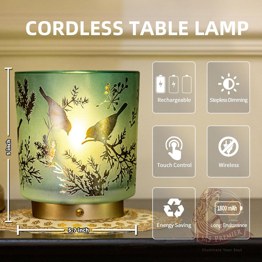 Cordless Lamp Rechargeable, Small Decorative Touch Lamp for Nightstand