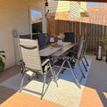 PURPLE LEAF Outdoor Dining Set 6-Person Patio Table Set w/Padded Seat, Grey