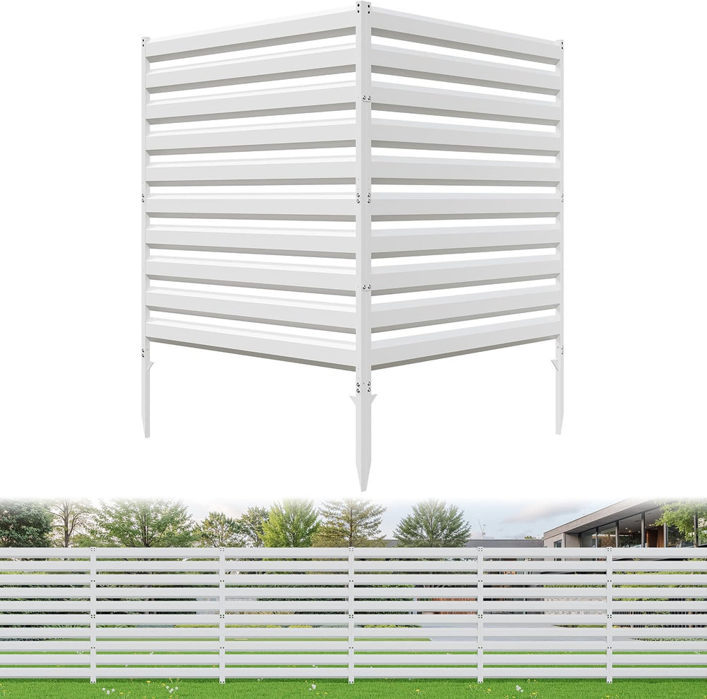 BESFUR 42" H x 38" W Metal Privacy Fence Panels for Outside, Decora...