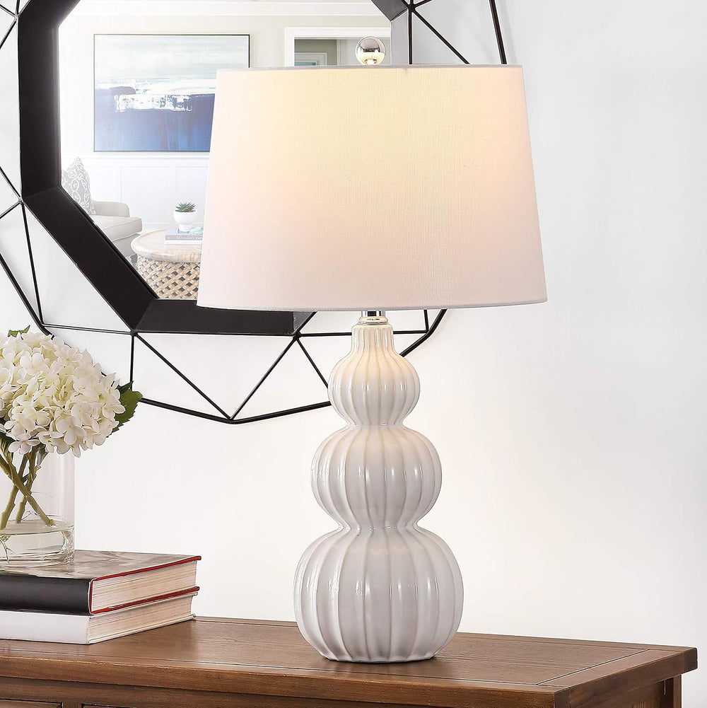 SAFAVIEH Corina Table Lamp, 26.5" Modern White TBL4277B