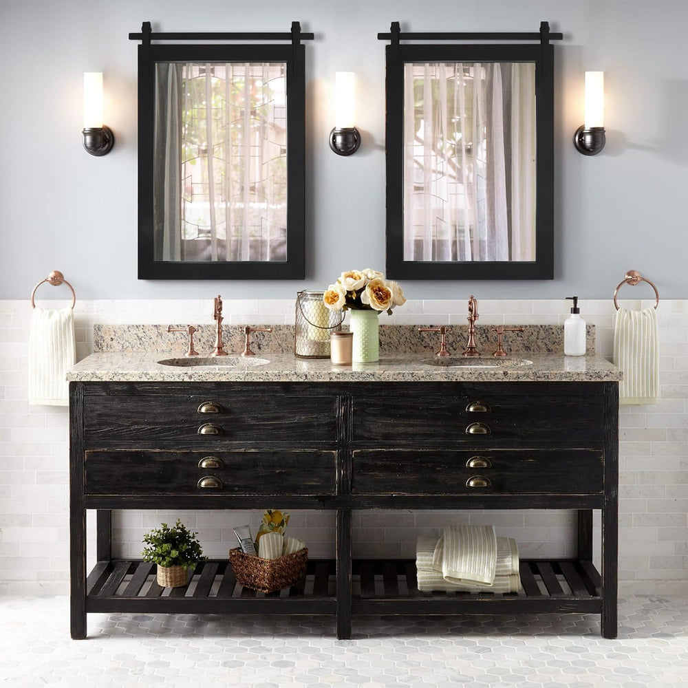PAIHOME Black Farmhouse Bathroom Vanity Mirror 22" x 30"