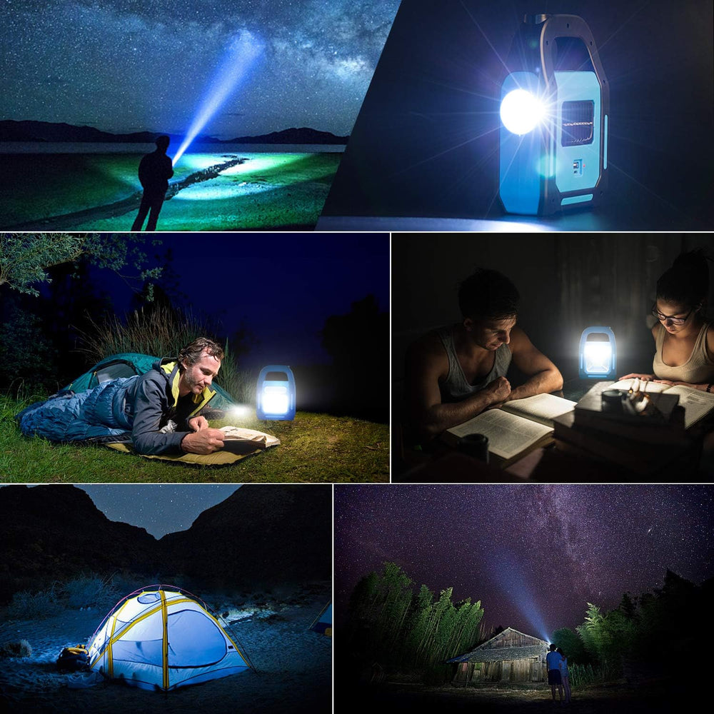 4 Pack 3 in 1 Solar USB Rechargeable Brightest COB LED Camping Lantern, Water...