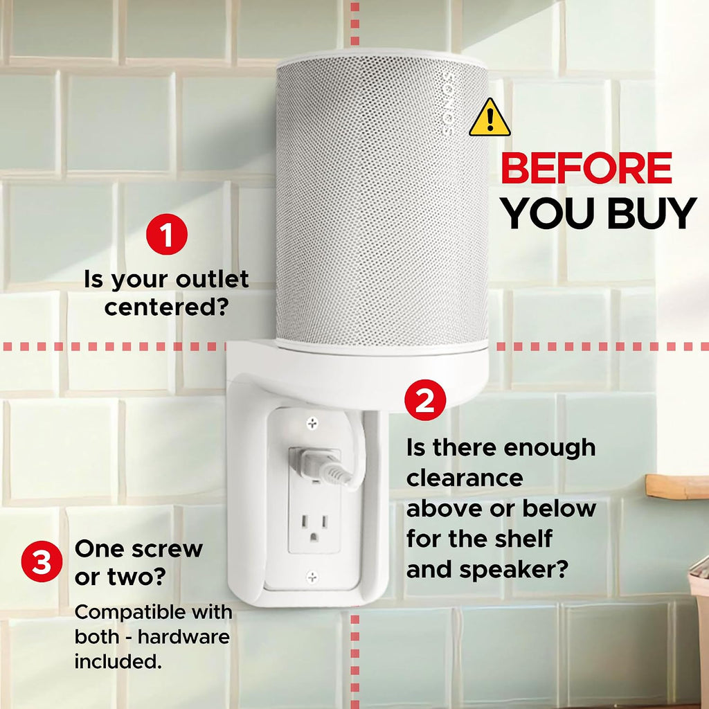 sound bass era100 shelf wall outlet ac, white, close-up detail