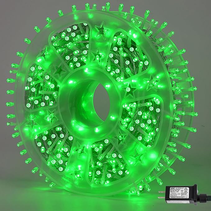 YEGUO 165ft 500 LED Halloween Lights Outdoor Waterproof, Green String Lights ...