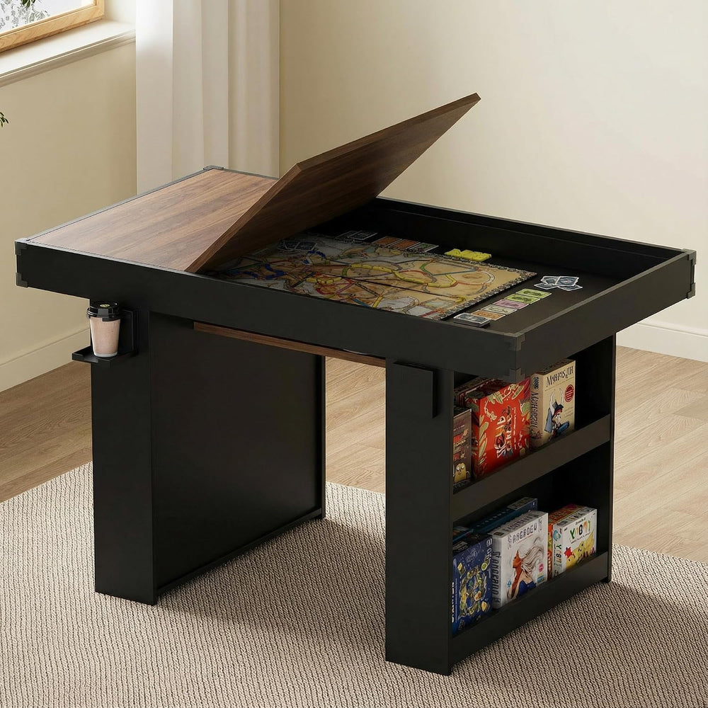 Board Game Table w/ Removable Top, 2-in-1 Dining and Gaming Table for 4–6