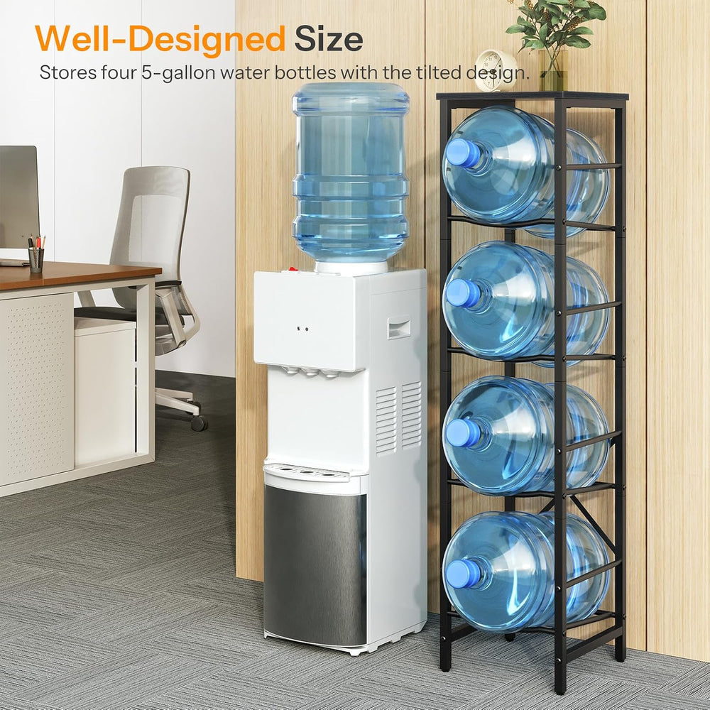 HOOBRO Water Jug Rack, Water Bottle Holder, 5 Gallon Water Jug Rack, 4-Tier W...