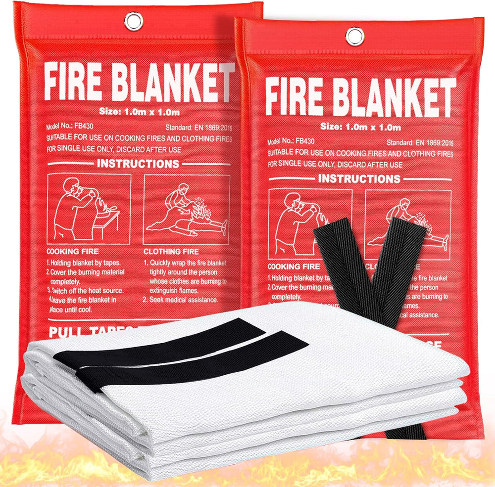 Fire Blanket 2 Pack - 40" x 40" Prepared Emergency Fire Blanket