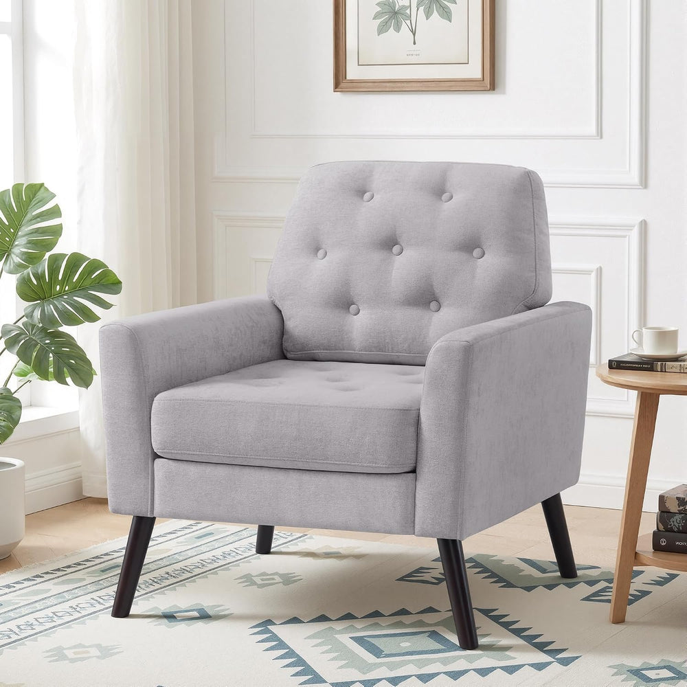 Accent Chair for Living Room, Mid Century Modern Reading Chair, Upholstered A...