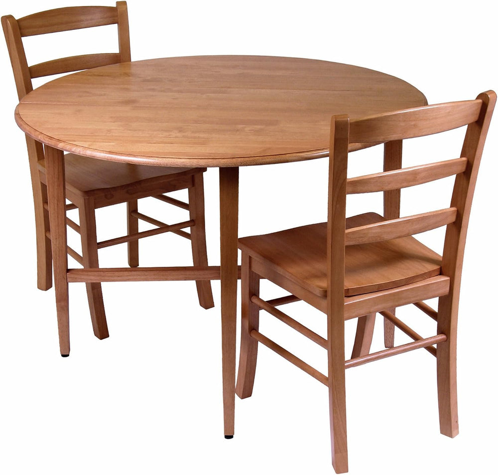 Winsome Hannah Foldable Round Dining Table, 42", with 2 Chairs, Light Oak