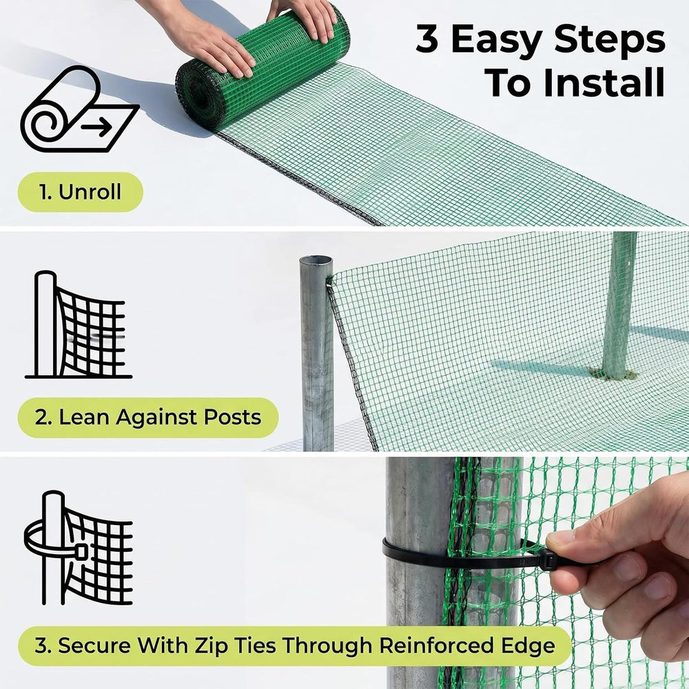6.6x50ft Plastic Mesh Fencing, 0.4in Mesh Deer Fence