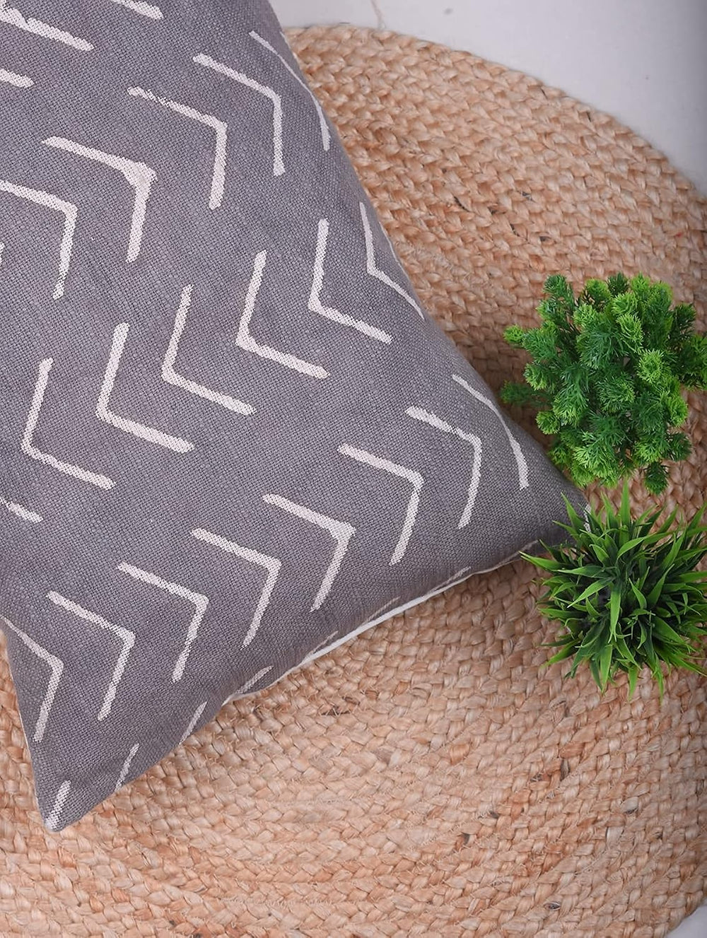 Trade Star 100% Cotton Lumbar Pillow Cover Handloomed Pillow Shams Rustic Bac...